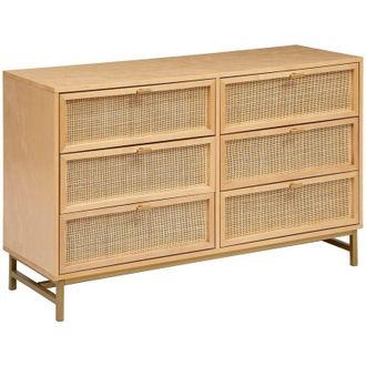 Atmosphera Cassettiera 6 cassetti in metallo e betulla rayo 120x40cm Atmosphera cr&eacute;ateur dint&eacute;rieur