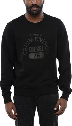 Diesel Unisex Adult Division Logo Denim Sweatshirt (Black) - Size X-Large