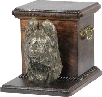 OEM Pastor Franc&eacute;s De Brie, Berger De Brie: Urna Para Cenizas De Perro Con Estatuilla, Elegante Urna Para Perro, Urna &Uacute;nica Con Busto De Perro De Art-dog