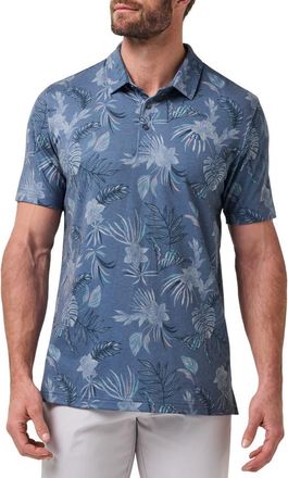 Travis Mathew Featherweight Floral Polo in Blue Horizon at Nordstrom, Size Xx-Large