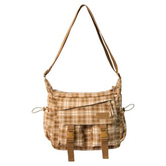 Generic Cymwer Lightweight Crossbody Bag Plaid Pattern Shoulder Bag Commute Handbag (Khaki)