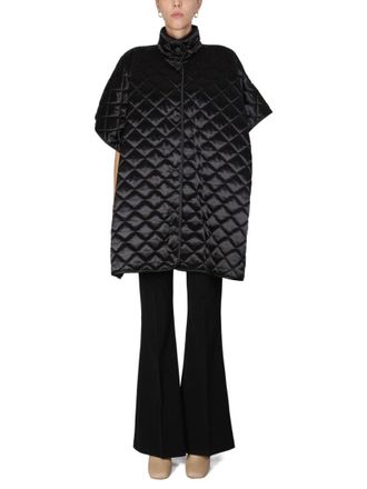 Moschino Diamond-Pattern Quilted Jacket With High Neck
