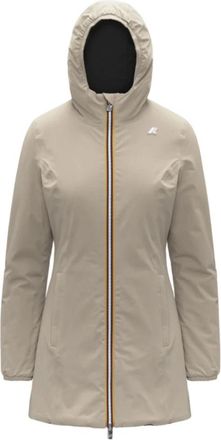 K-Way Omkeerbare Waterdichte Winddichte Jas Beige/Zwart - Dames - Parka Jassen - Beige - M - Nylon - Jassen