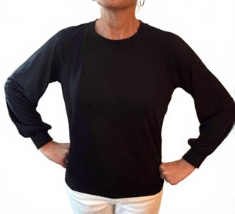 David Lerner Bishop Sleeve Pullover Sweater In Black