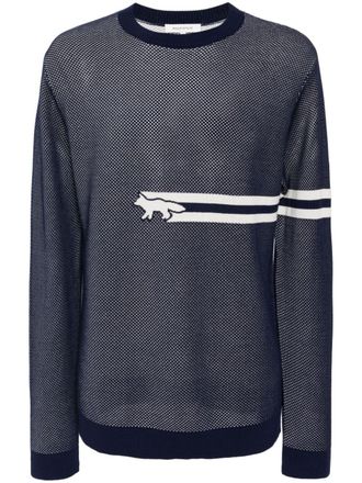 Maison Kitsuné Flash Fox mesh jumper - Blue