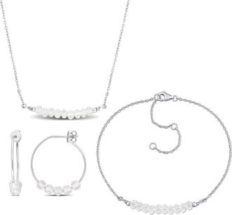 Delmar White Topaz Beaded Earrings, Bracelet & Necklace Set at Nordstrom Rack