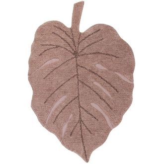 Lorena Canals Alfombra lavable hoja de algod&oacute;n rosa 120x180