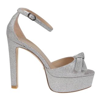 Stuart Weitzman High Heel Sandals, female, Gray, 7 UK, Crystal DiscoPlatform Mega Bow Sandals