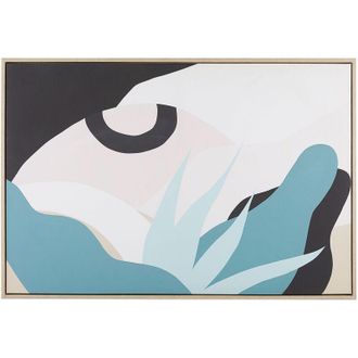 Beliani Lienzo Enmarcado Multicolor Tema Bot&aacute;nica Decoraci&oacute;n De Pared 63 X 93 Cm Dise&ntilde;o Contempor&aacute;neo Fornea