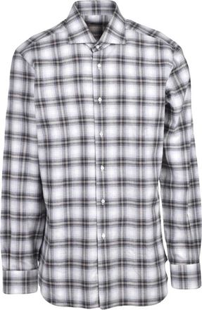 Barba Flanellen overhemd - Heren - Casual Overhemden - Grijs - 3XL - Katoen - Overhemden