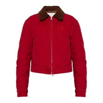 Ami Chaqueta vaquera con cuello - Jackets - Mujer - Rojo - 2XS