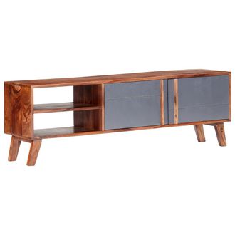 vidaXL Vidaxl - Mueble Para Tv Madera Maciza Gris 140x30x35 Cm