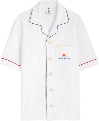 Casablanca Casablanca Monogram-jacquard Towelling Cotton-blend Shirt - White - S