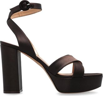Gianvito Rossi Plateau sandalen Sabrina - Dames - Sandalen met hakken - Bruin - 38 EU - Leer - Schoenen