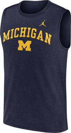 Nike Jordan Michigan Primetime Arch Legend Jordan Mens Dri-FIT College Muscle Tank Top in Blue | 0JB341SMWN-G1M