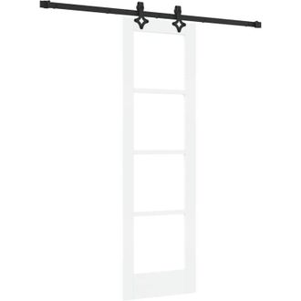 vidaXL Vidaxl - Puerta Corrediza Manual Blanco 61 X 198.5 Cm Madera Y Metal