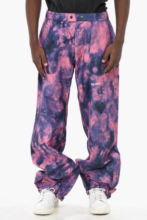 Off-white SEASONAL Pantaloni da Sci DIAG in Nylon Motivo Tie Dye Off-White