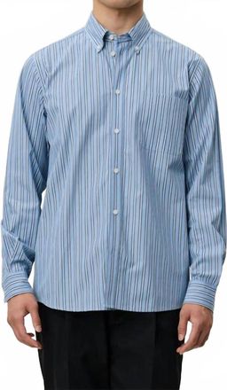 Les Deux Kent Stripe Poplin Shirt In Allure