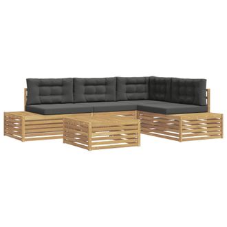 vidaXL 5 Pieza Conjunto De Sof&aacute;s De Exterior Poli&eacute;ster Blanco Vidaxl