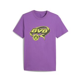 Puma Trainingsshirt PUMA BVB FTBLCULTURE TEE, Herren, Gr. XXL, gelb (soft violet, gelb alert), Jersey, Obermaterial: 100% Baumwolle, gemustert, regular fit