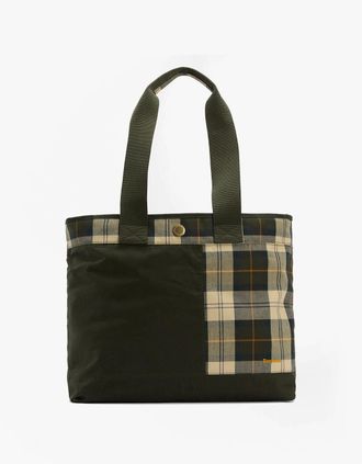 Barbour Womens Barbour MYA PATCHWORK Tote Bag Womens Tote Bag Sage/Ancient - Green