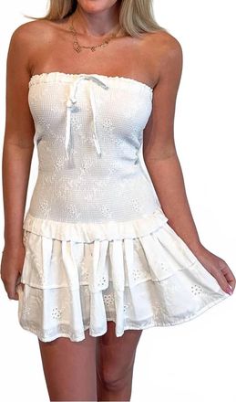Olivaceous Perfect Spring Dress In White