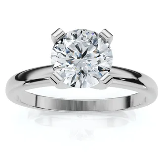 Pompeii3 3/4Ct Solitaire Round Cut Lab Grown Diamond Engagement Ring 14k Gold