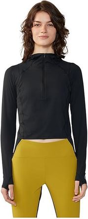 Mountain Hardwear Crater Laketm Crop Zip Womens Clothing Black : LG, Elastane/Polyester