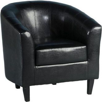 Seconique Seconique - Tempo Tub Chair - L70 x W76 x H77.5 cm - Black Faux Leather
