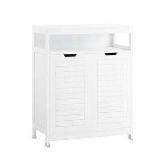 SoBuy Sobuy - Armario De Ba&ntilde;o Mueble Ba&ntilde;o Auxiliar Organizador Con 1 Comportamiento Abierto Y 2 Puertas 70 X 35 X 90 Cm Blanco Bzr121-w Es