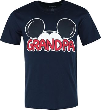 Jerry Leigh Mens Mickey Mouse Grandpa Family T-Shirt, Large, Navy Disney