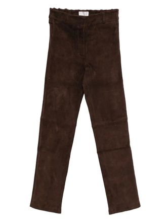 Hemisphere suede trousers - women - Suede - 38 - Brown