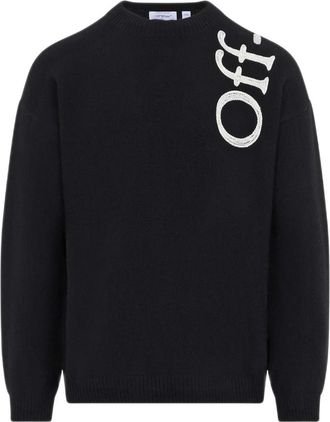Off-white Trui met ronde hals - Heren - Ronde hals truien - Zwart - L - Truien & Vesten