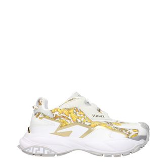 Versace Gold Fabric Low Top Womens Sneakers