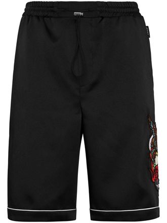 Philipp Plein Satijnen shorts met print - Zwart