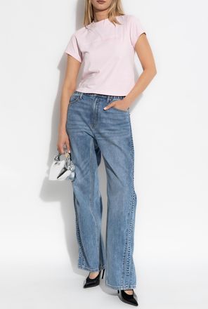 Alexander Wang T-shirt With Printed Logo, Womens, Pink