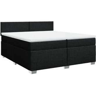vidaXL Vidaxl - Cama Box Spring Con Colch&oacute;n Tela Negro 200x200 Cm