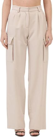 Ermanno Scervino Cargo broek in ijskleur - Dames - Straight fit broeken - Beige - XS - Polyester - Broeken