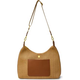 Think Royln Seaside Satchel in Sand Dune Raffia And Mocha at Nordstrom