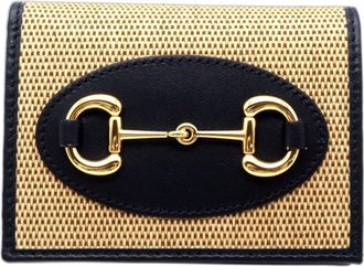 Gucci Beige Black Canvas Wallet (Bi-Fold) (Pre-Owned)