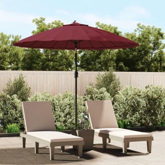 vidaXL Sombrilla De Jard&iacute;n Con Palo De Aluminio Rojo Burdeos 270 Cm Vidaxl