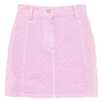Casablanca Denim Skirts, female, Pink, Size: W26 Monogram Denim Skirt