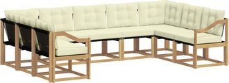vidaXL Conjunto De Sof&aacute;s De Exterior 9 Uds. Blanco Y Crema Vidaxl