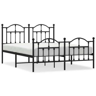 Berkfield Home Metal Bed Frame with Headboard & Footboard Black 140x200 cm