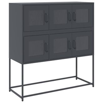 Berkfield Home Sideboard Anthracite 100.5x39x107 cm Cold-rolled Steel in Dark Grey