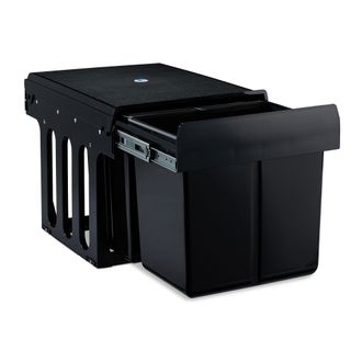 Relaxdays Relaxdays - Cubo De Basura 3 Compartimentos, Papelera Cocina Extra&iacute;ble Bajo Fregadero, 15 L Y 2x8 L, 35,1x34,3x48cm, Negro