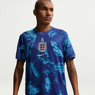 Nike England 2026 Stadium Goalkeeper Nike Mens Dri-FIT Soccer Replica Short-Sleeve Jersey in Blue | IB5295-489