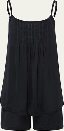 Hanro Julia Short Scoop-Neck Pintuck Pajama Set