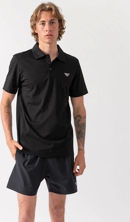 Emporio Armani Mens Emporio Armani Mens Beach Polo with Eagle Logo - Black - Size: 42