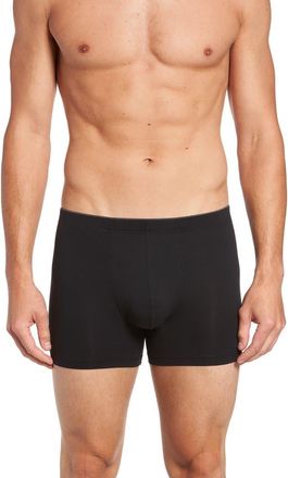 Hanro Cotton Superior Long Leg Boxer Brief in Black at Nordstrom, Size X-Large
